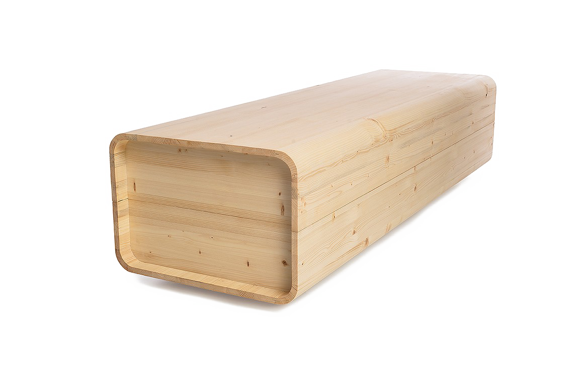 Optimistic Coffin Natur geölt, geschlossen in Schrägansicht