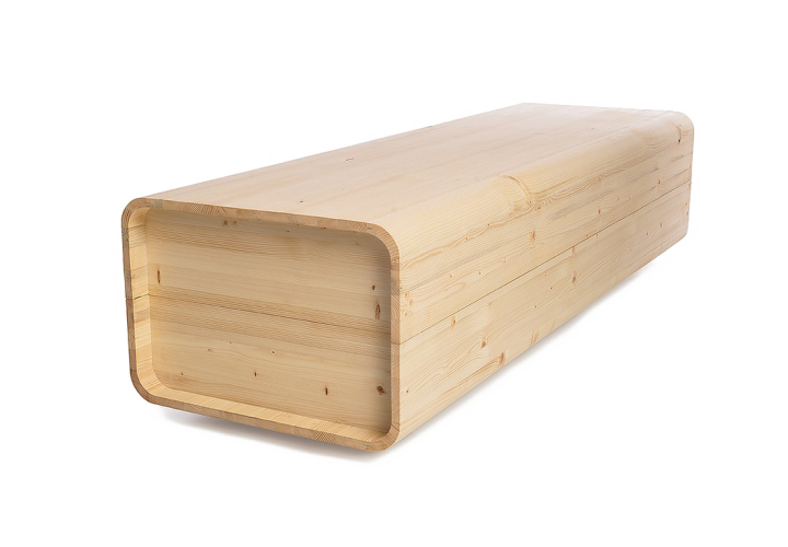 Optimistic Coffin Natur geölt, geschlossen in Schrägansicht